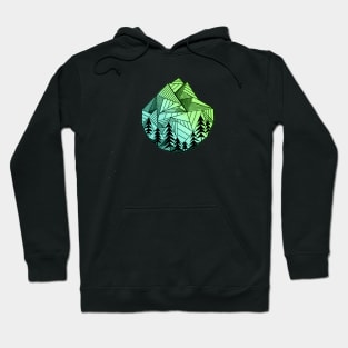 Green Geometric Mountain Logo Design Hoodie